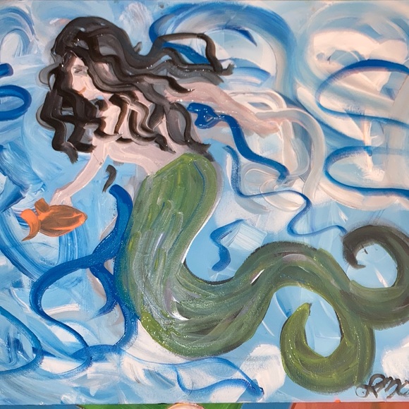 HANGING WITH A FIN - Original Acrylic - Picture 1 of 1